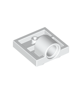 White Plate, Modified 2 x 2 with Pin Hole - Full Cross Support Underneath