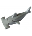 Light Bluish Gray Shark Hammerhead with Debossed Gills with Black Eyes and White Pupils Pattern