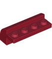 Dark Red Slope, Curved 2 x 4 x 1 1/3 with 4 Recessed Studs