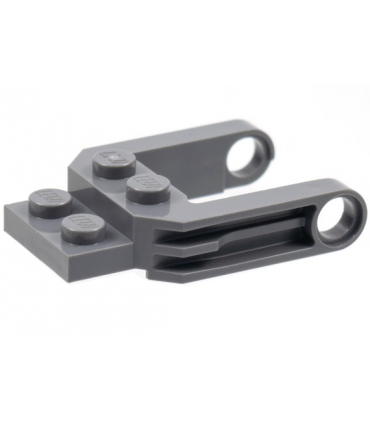 Dark Bluish Gray Vehicle, Base 2 x 2 x 2/3 Wheel Fork with 2 Arms and Pin Holes