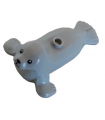 Light Bluish Gray Seal with Stud on Back with Black Eyes, Nose, Mouth and Whisker Dots Pattern