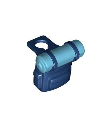 Dark Blue Minifigure Backpack with Molded Medium Azure Bedroll Pattern