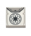 White Tile 1 x 1 with Groove with Black SW Galactic Republic Symbol Backpack Pattern