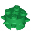 Green Brick, Round 2 x 2 with Spikes and Axle Hole