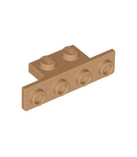 Medium Nougat Bracket 1 x 2 - 1 x 4 with Two Rounded Corners at the Bottom