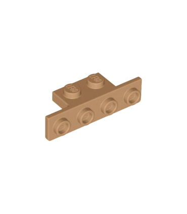 Medium Nougat Bracket 1 x 2 - 1 x 4 with Two Rounded Corners at the Bottom