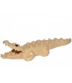 Tan Alligator / Crocodile with 20 Teeth with Red Eyes Pattern with Blue Technic, Pin 1/2