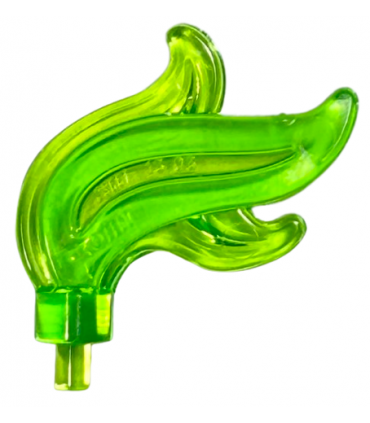 Trans-Bright Green Minifigure, Plume Feather Triple Compact / Flame / Water
