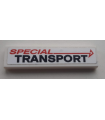 White Tile 1 x 4 with 'SPECIAL TRANSPORT' Pattern (Sticker) - Set 60183