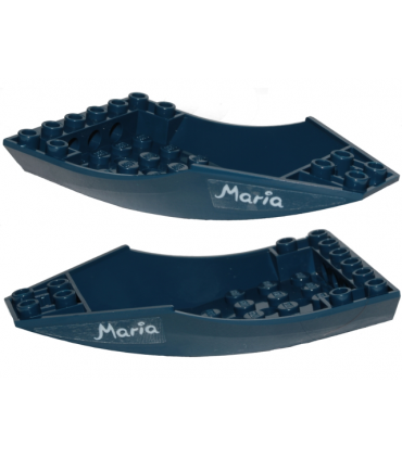 Dark Blue Cockpit 10 x 6 x 2 Curved with 'Maria' Pattern on Both Sides (Stickers) - Set 70419