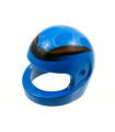 Blue Minifigure, Headgear Helmet Motorcycle (Standard) with Horned Black and Red Pattern