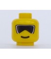 Yellow Minifigure, Head Glasses with Dark Ski Goggles Pattern - Blocked Open Stud