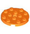 Orange Plate, Round 4 x 4 with Hole