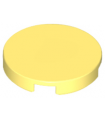 Bright Light Yellow Tile, Round 2 x 2 with Bottom Stud Holder