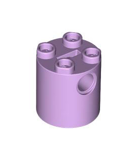 Lavender Brick, Round 2 x 2 x 2 Robot Body - with Bottom Axle Holder x Shape + Orientation
