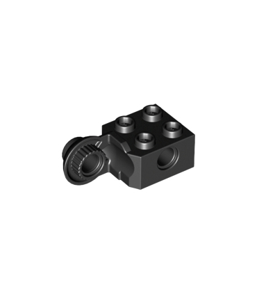Black Technic, Brick Modified 2 x 2 with Pin Hole and Rotation Joint Ball Half Vertical