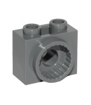 Dark Bluish Gray Technic, Brick Modified 1 x 2 x 1 1/3 with Rotation Joint Socket