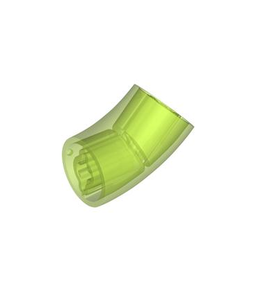 Trans-Bright Green Brick, Round 2 x 2 D. 45 degrees Elbow