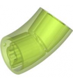 Trans-Bright Green Brick, Round 2 x 2 D. 45 degrees Elbow