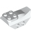 White Slope, Curved 4 x 2 with 4 Studs on Top, 2 Hollow Studs on Each Side, Wing End