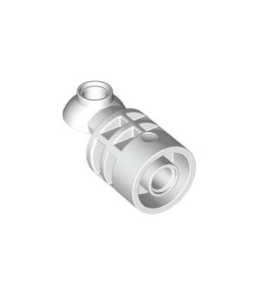 White Technic Rotation Joint Cylinder with Pin Hole and Rotation Joint Ball Half