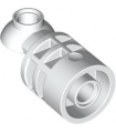 White Technic Rotation Joint Cylinder with Pin Hole and Rotation Joint Ball Half