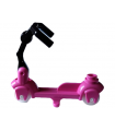 Dark Pink Kick Scooter with White Wheels, Black Steering Link, and Black Angular Handlebars