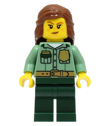 Park Ranger - Female, Sand Green Shirt, Dark Green Legs, Reddish Brown Hair