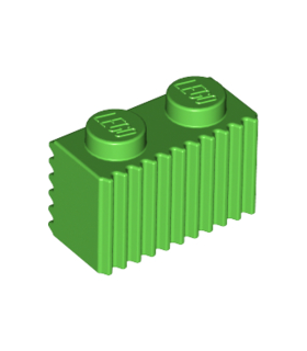 Bright Green Brick, Modified 1 x 2 with Grille / Fluted Profile