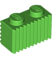 Bright Green Brick, Modified 1 x 2 with Grille / Fluted Profile