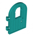 Dark Turquoise Door 1 x 4 x 6 Round Top with Window and Keyhole, Reinforced Edge