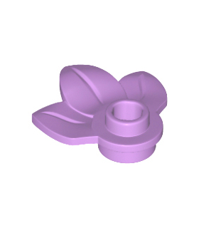 Medium Lavender Plant Plate, Round 1 x 1 with 3 Leaves