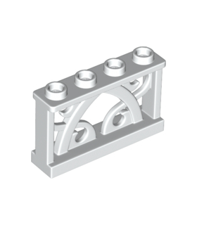 White Fence 1 x 4 x 2 Ornamental with 4 Studs