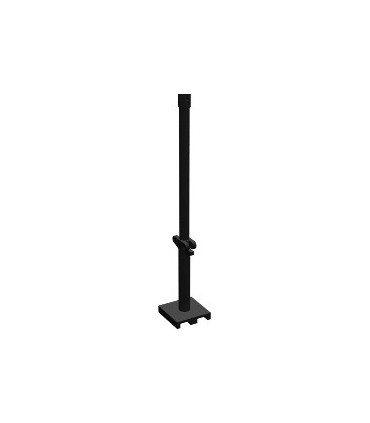 Black Boat Mast 2 x 2 x 9 2/3 Bar with Slot on Top and 2 Finger Hinge on Two Sides