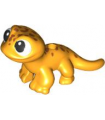 Bright Light Orange Salamander / Gecko, Friends with Black and White Eyes and Dark Orange Spots Pattern (Popcorn)