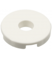 White Tile, Round 2 x 2 with Hole