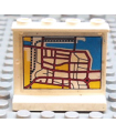 White Panel 1 x 4 x 3 - Hollow Studs with Map Street Pattern 2 on Inside (Sticker) - Set 6598