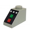 Light Gray Slope 45 2 x 1 with 3 White Buttons, Red and Green Lamps Pattern
