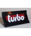 Black Vehicle, Spoiler / Plow Blade 6 x 3 with Hinge with White 'turbo' on Red Stripes Pattern (Sticker) - Set 6639