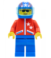 Jacket 2 Stars Red - Blue Legs, Blue Helmet 4 Stars & Stripes, Trans-Light Blue Visor