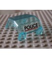 Trans-Light Blue Windscreen 4 x 4 x 4 1/3 Helicopter with Black 'POLICE' Red Line Pattern (Sticker) - Set 6598