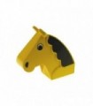 Yellow Horse Head 2 x 6 x 4 1/2 with Black Mane Pattern