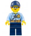 Police - City Female, Bright Light Blue Shirt with Badge and Radio, Dark Blue Legs, Dark Blue Cap with D.Orange Ponytail