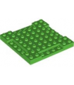 Bright Green Brick, Modified 8 x 8 x 2/3 with 1 x 4 Indentations