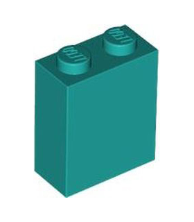 Dark Turquoise Brick 1 x 2 x 2 with Inside Stud Holder