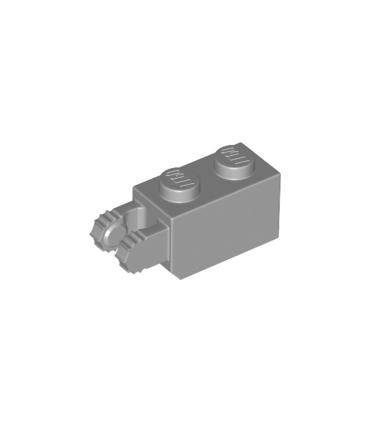 Light Bluish Gray Hinge Brick 1 x 2 Locking with 2 Fingers Vertical End