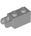 Light Bluish Gray Hinge Brick 1 x 2 Locking with 2 Fingers Vertical End