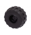 Black Wheel 11mm D. x 12mm, Hole Notched for Wheels Holder Pin with Black Tire 24 x 12 R Balloon (6014b / 56890)