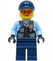 Police - City Officer Male, Safety Vest with Police Badge, Dark Blue Legs, Dark Blue Cap, Safety Glasses