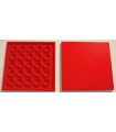 Red Tile 6 x 6 with Bottom Tubes